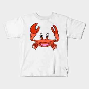 Cute Happy Red Crab Sea Animal Kids T-Shirt